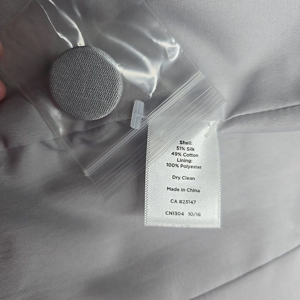 Talbots Gray‎ Silver Metallic Career Blazer Jacket Size 2 Petite Silk Cotton NWT - Picture 6 of 9